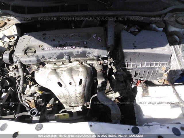 4T1BE46KX7U513698 - 2007 TOYOTA CAMRY NEW GENERAT CE/LE/XLE/SE WHITE photo 10