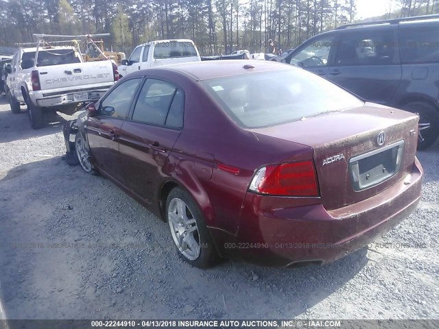 19UUA66285A045474 - 2005 ACURA TL RED photo 3