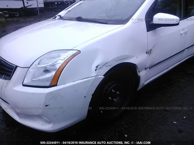 3N1AB6AP9BL686979 - 2011 NISSAN SENTRA 2.0/2.0S/SR/2.0SL WHITE photo 6