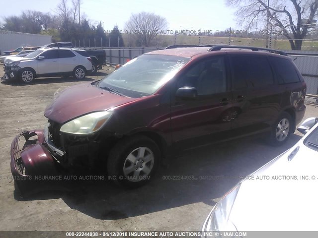 5TDZA23C15S352790 - 2005 TOYOTA SIENNA CE/LE RED photo 2