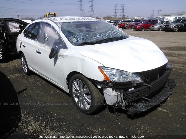 3N1AB7AP5DL702927 - 2013 NISSAN SENTRA S/SV/SR/SL WHITE photo 1