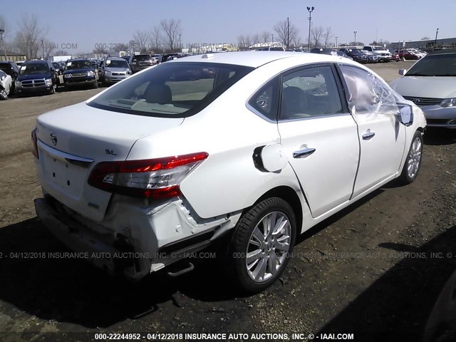 3N1AB7AP5DL702927 - 2013 NISSAN SENTRA S/SV/SR/SL WHITE photo 4