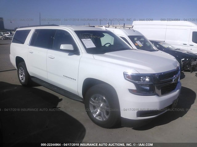 1GNSCHKC4JR266146 - 2018 CHEVROLET SUBURBAN C1500 LT WHITE photo 1