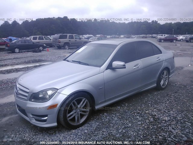 WDDGF4HB0CA650462 - 2012 MERCEDES-BENZ C 250 SILVER photo 2