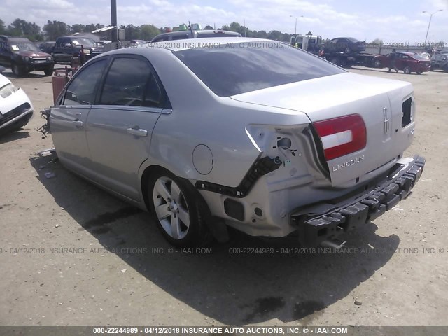 3LNHM26T08R628698 - 2008 LINCOLN MKZ SILVER photo 3