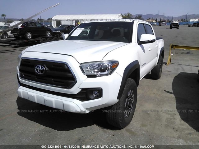 3TMAZ5CN5GM016751 - 2016 TOYOTA TACOMA DBL CAB/SR5/TRD SPORT/OR WHITE photo 2