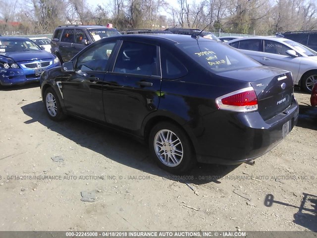 1FAHP35N78W253061 - 2008 FORD FOCUS SE/SEL/SES BLACK photo 3