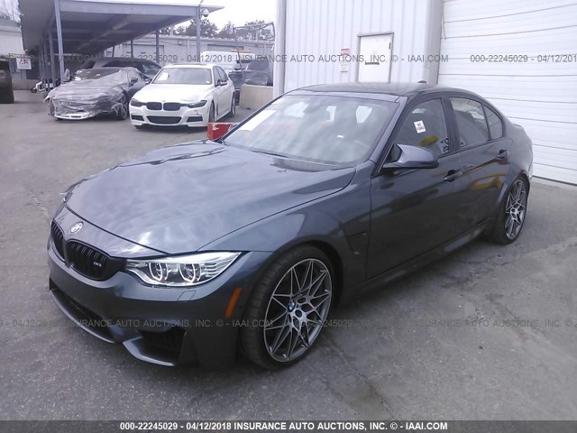 WBS8M9C55H5G84671 - 2017 BMW M3 GRAY photo 2