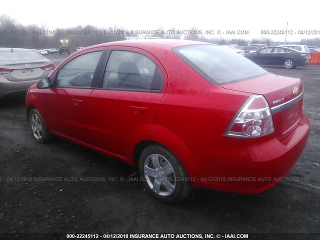 KL1TD56E79B396602 - 2009 CHEVROLET AVEO LS/LT RED photo 3