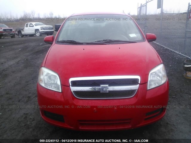 KL1TD56E79B396602 - 2009 CHEVROLET AVEO LS/LT RED photo 6