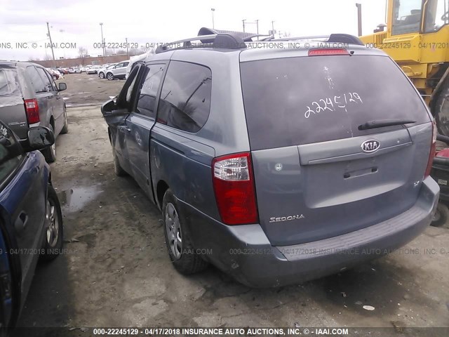 KNDMB233286229639 - 2008 KIA SEDONA EX/LX BLUE photo 3