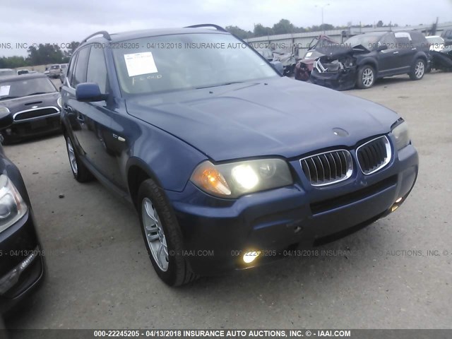 WBXPA93436WD26871 - 2006 BMW X3 3.0I BLUE photo 1