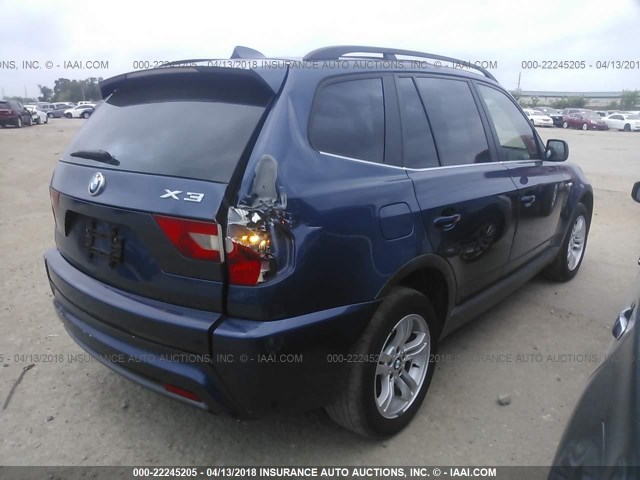 WBXPA93436WD26871 - 2006 BMW X3 3.0I BLUE photo 4