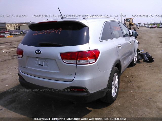 5XYPGDA50JG338960 - 2018 KIA SORENTO LX/L SILVER photo 4