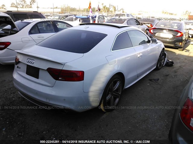 WAUGGAFR1DA003329 - 2013 AUDI S5 PREMIUM PLUS 白色 照片 4