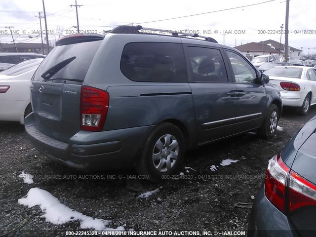 KNDMC233886045562 - 2008 HYUNDAI ENTOURAGE GLS/SE/LIMITED Light Blue photo 4