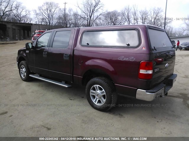 1FTPW14V06FB17981 - 2006 FORD F150 SUPERCREW MAROON photo 3