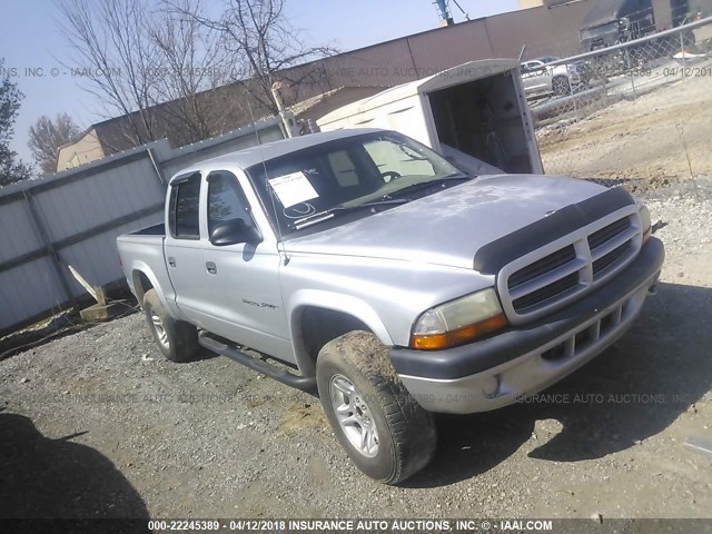 1B7HG38N92S580257 - 2002 DODGE DAKOTA QUAD SPORT/QUAD R/T SILVER photo 6