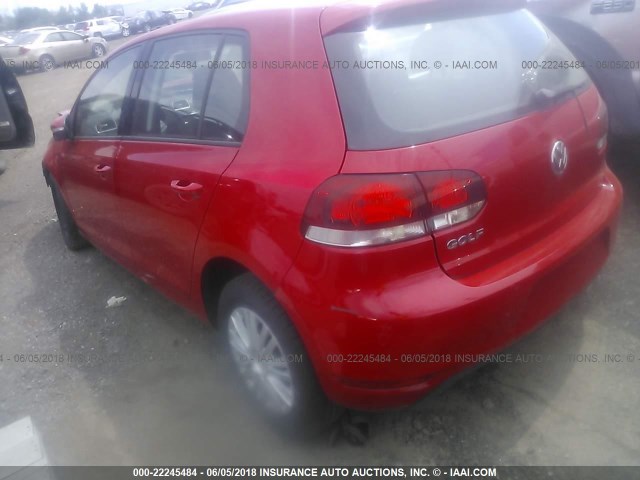 WVWDA7AJ0BW072685 - 2011 VOLKSWAGEN GOLF RED photo 3