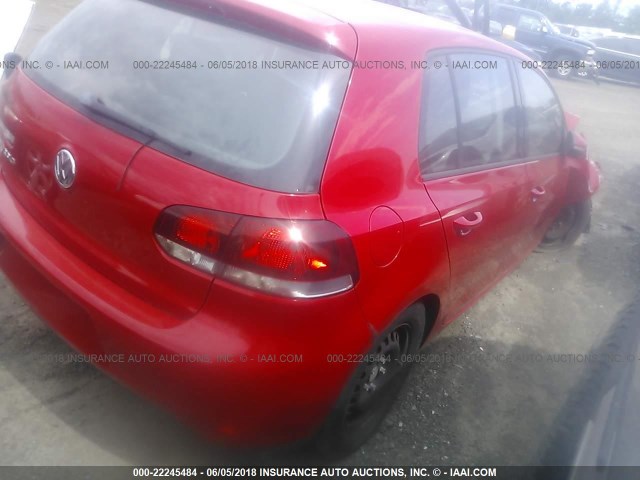 WVWDA7AJ0BW072685 - 2011 VOLKSWAGEN GOLF RED photo 4