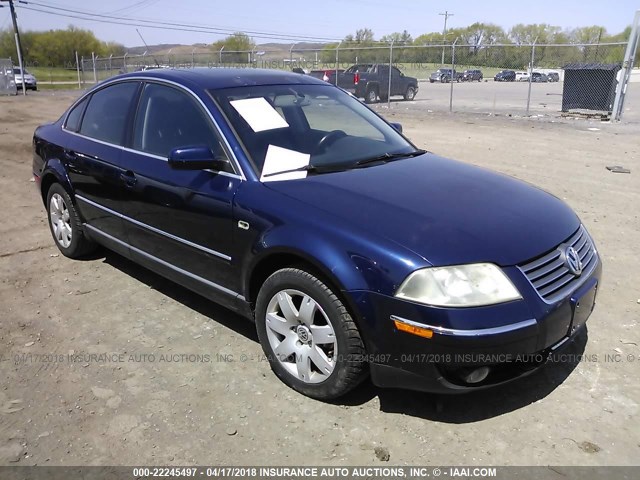 WVWRH63B93P258027 - 2003 VOLKSWAGEN PASSAT GLX BLUE photo 1