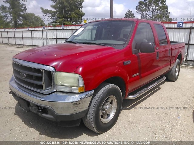 1FTNW20P74EA62890 - 2004 FORD F250 SUPER DUTY RED photo 2