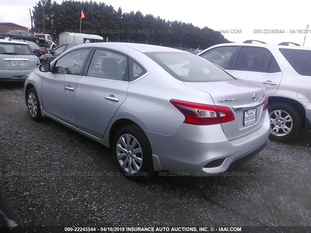 3N1AB7AP0HY255030 - 2017 NISSAN SENTRA S/SV/SR/SL SILVER photo 3