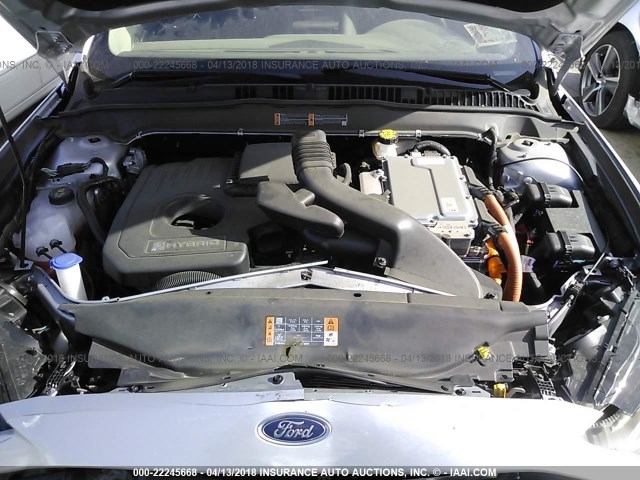 3FA6P0LU4JR128530 - 2018 FORD FUSION SE HYBRID SILVER photo 10