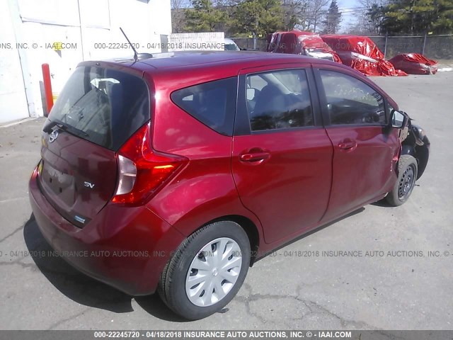 3N1CE2CP6GL354317 - 2016 NISSAN VERSA NOTE S/S PLUS/SV/SL/SR RED photo 4