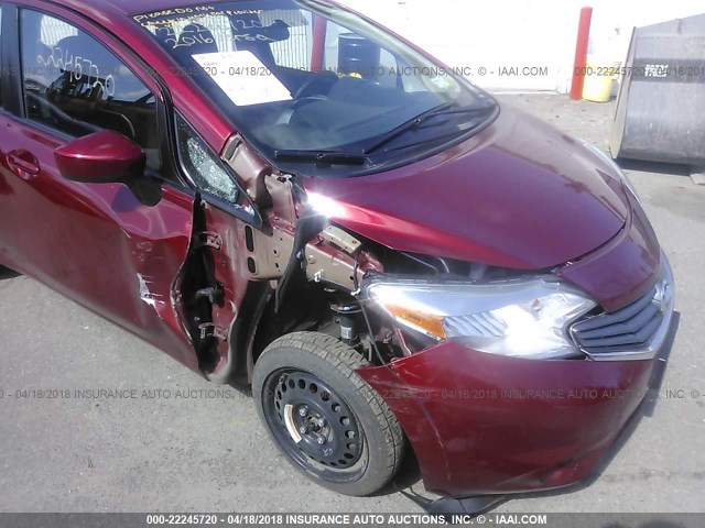 3N1CE2CP6GL354317 - 2016 NISSAN VERSA NOTE S/S PLUS/SV/SL/SR RED photo 6