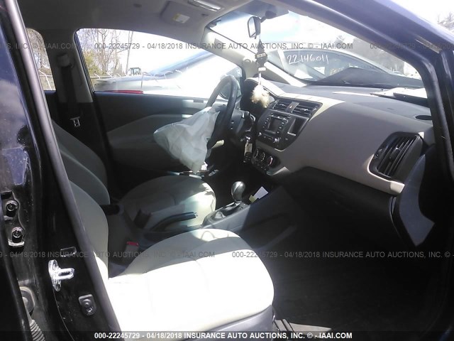 KNADN4A32F6466163 - 2015 KIA RIO EX/SX BLACK photo 5