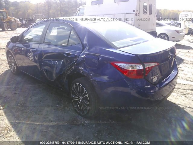 2T1BURHE9GC614711 - 2016 TOYOTA COROLLA L/LE/LE PLS/PRM/S/S PLS BLUE photo 3