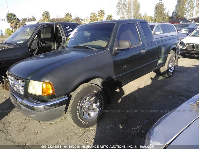 1FTYR14E31PA60531 - 2001 FORD RANGER SUPER CAB GREEN photo 2