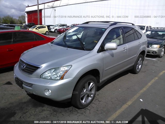 JTJGW31U972002552 - 2007 LEXUS RX 400H SILVER photo 2