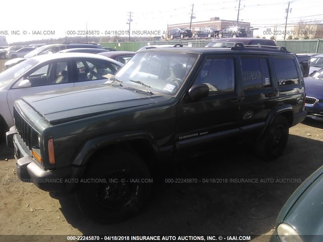 1J4FF68S9XL629387 - 1999 JEEP CHEROKEE SPORT/CLASSIC მწვანე ფოტო 2