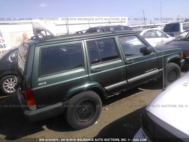 1J4FF68S9XL629387 - 1999 JEEP CHEROKEE SPORT/CLASSIC მწვანე ფოტო 4