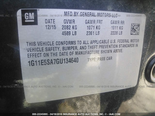 1G11E5SA7GU134640 - 2016 CHEVROLET MALIBU LIMITED LTZ Qara foto 9