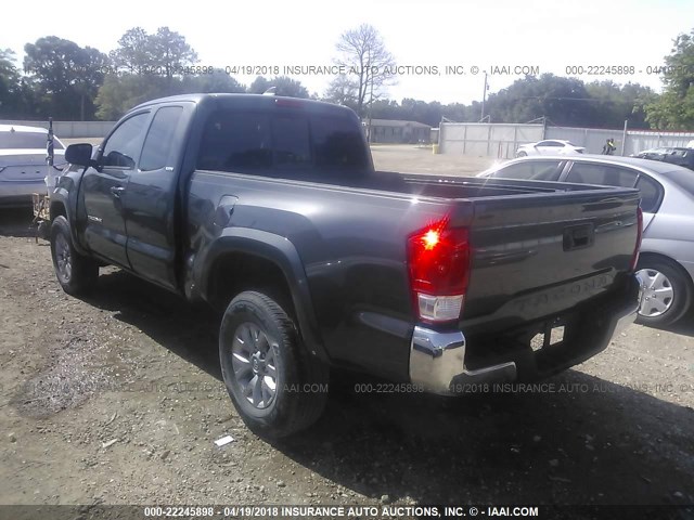 5TFRX5GN3GX056243 - 2016 TOYOTA TACOMA ACCESS CAB/SR/SR5 ნაცრისფერი ფოტო 3