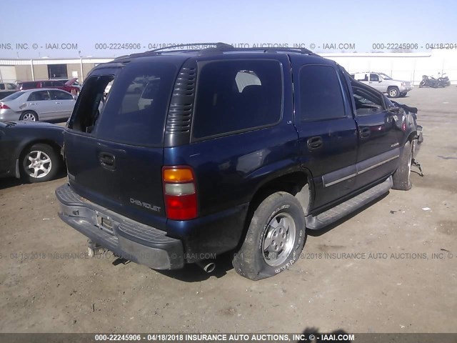 1GNEC13Z12R232948 - 2002 CHEVROLET TAHOE C1500 BLUE photo 4