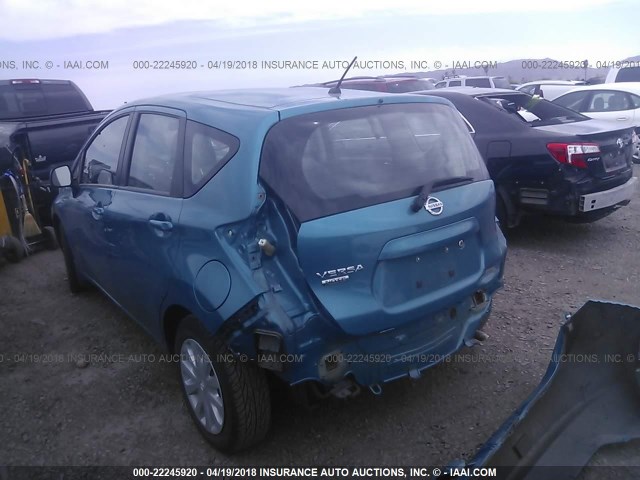 3N1CE2CP3EL369595 - 2014 NISSAN VERSA NOTE S/S PLUS/SV/SL TEAL photo 3
