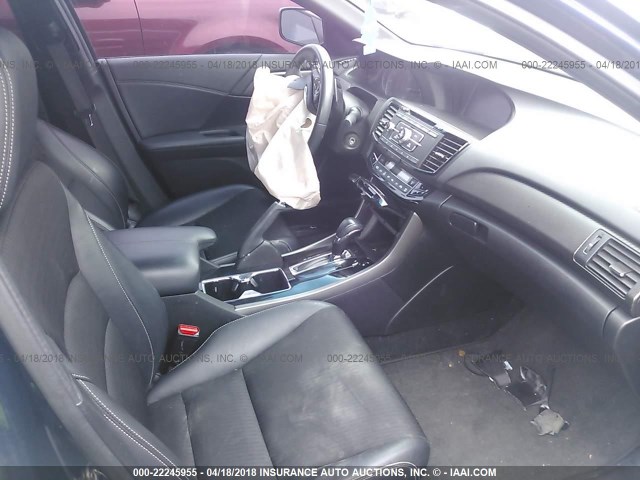 1HGCR2F55GA059911 - 2016 HONDA ACCORD SPORT BLUE photo 5