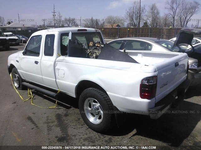 1FTYR15E35PA61697 - 2005 FORD RANGER SUPER CAB WHITE photo 3