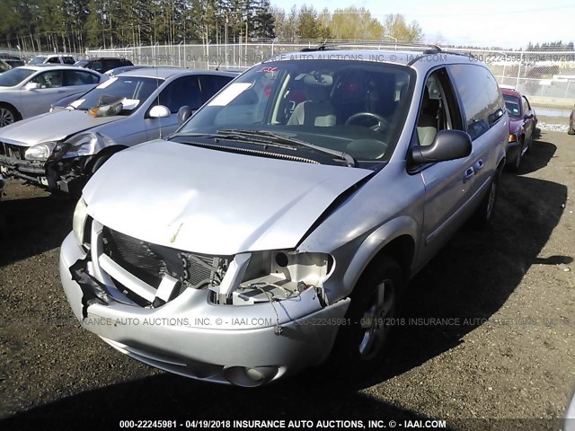 2D4GP44L25R553660 - 2005 DODGE GRAND CARAVAN SXT SILVER photo 2