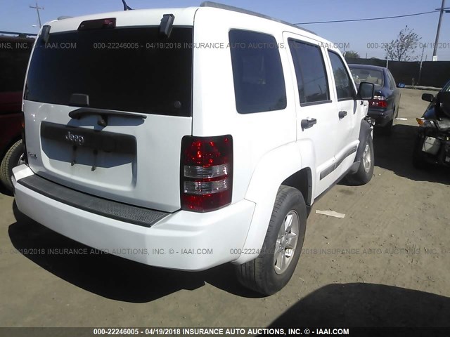 1C4PJMAK7CW115196 - 2012 JEEP LIBERTY SPORT WHITE photo 4