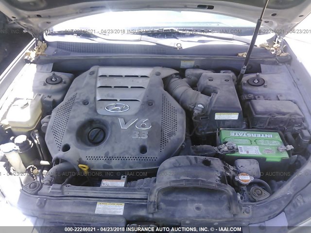 5NPEU46F76H022375 - 2006 HYUNDAI SONATA GLS/LX GRAY photo 10