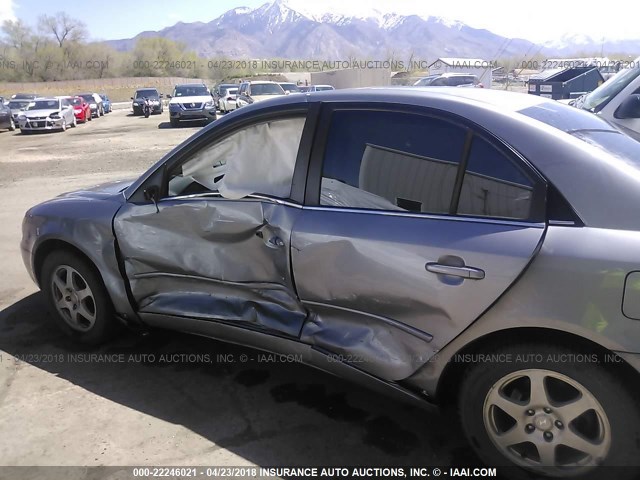 5NPEU46F76H022375 - 2006 HYUNDAI SONATA GLS/LX GRAY photo 6