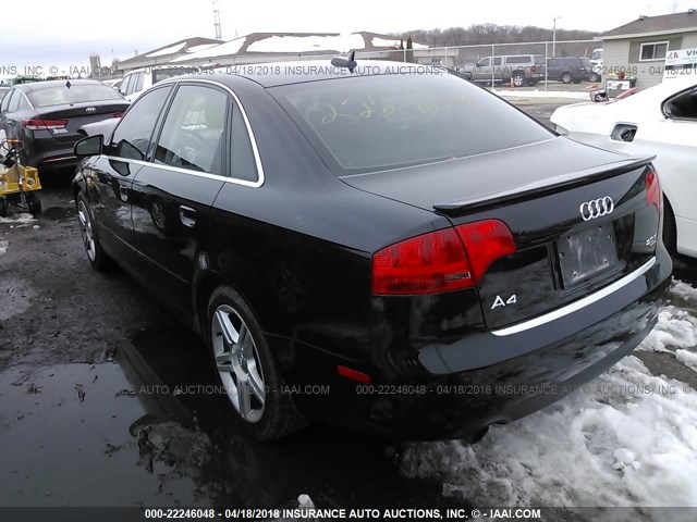 WAUDF78E46A018543 - 2006 AUDI A4 2.0T QUATTRO BLACK photo 3