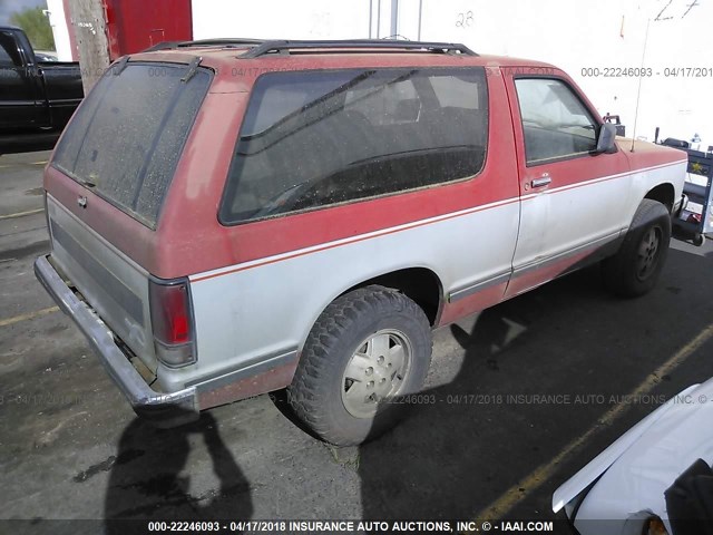 1GNCT18ZXK0160846 - 1989 CHEVROLET BLAZER S10 RED photo 4