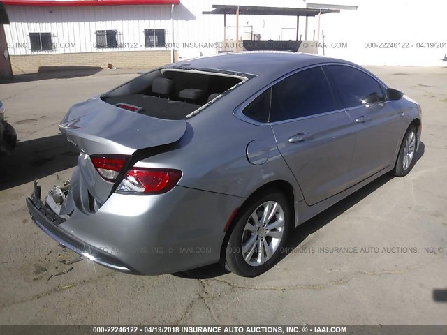 1C3CCCABXFN635877 - 2015 CHRYSLER 200 LIMITED SILVER photo 4