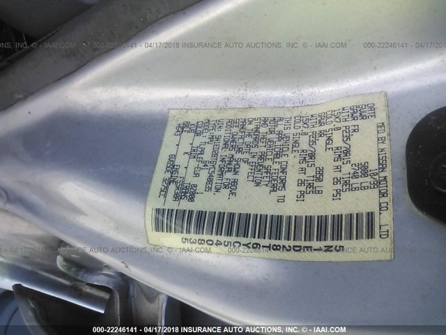 5N1ED28T6YC540835 - 2000 NISSAN XTERRA XE/SE SILVER photo 9